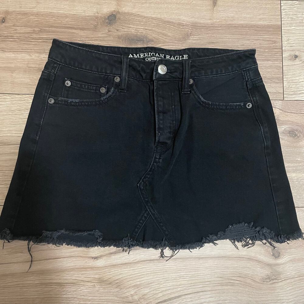 American Eagle Outfitters Denim Jean Skirt Size 4 Black